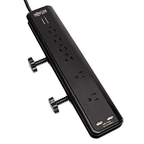Eaton Tripp Lite TLP606DMUSB Desk Clamp Surge Protector