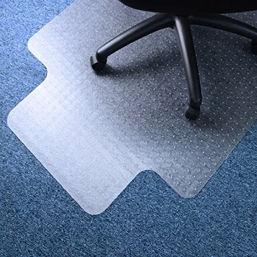 Marvelux Clear PVC Lipped Office Chair Mat for Low-Pile Carpets (48" x 51")