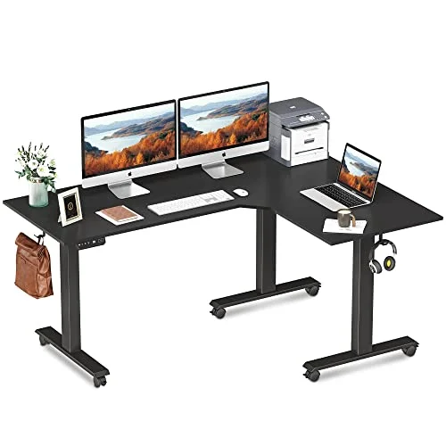 FEZIBO Triple Motor L-Shaped Standing Desk