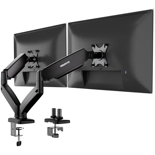 Mount-It! Dual Monitor Desk Mount with Gas Spring Arms