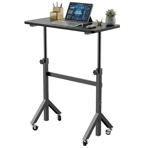 HUANUO 32-inch Mobile Stand Up Desk with Wheels