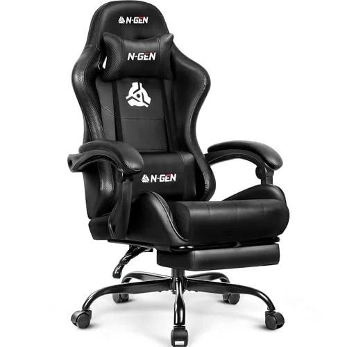 N-GEN GAMING Chair with Footrest, Lumbar, High-Back