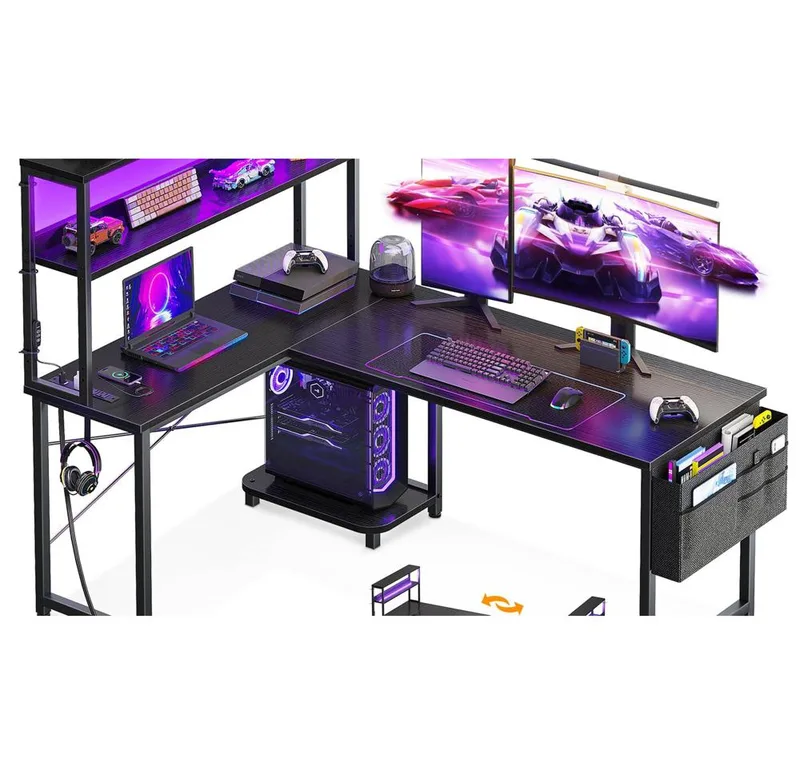 AODK 53-Inch L-Shaped Gaming Desk