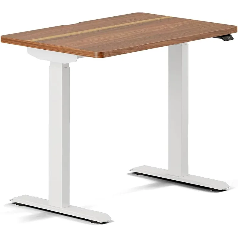 Branch Standing Desk (White Base, Walnut Top)