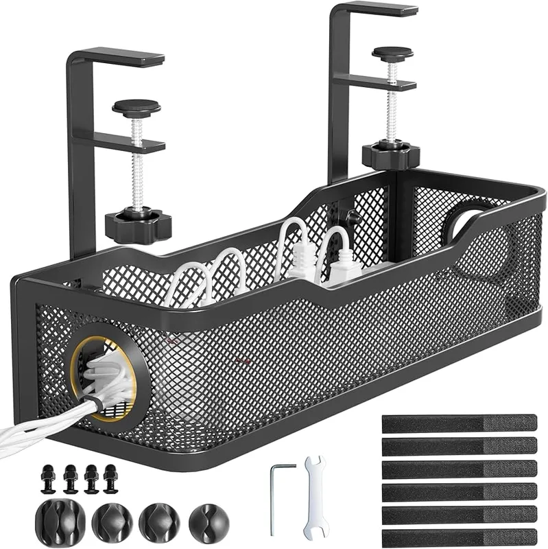 Cinati Under-Desk Cable Tray with Clamp