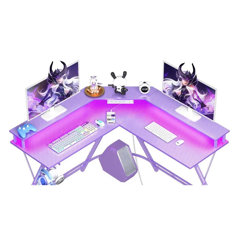 SEVEN WARRIOR 50.4-Inch L-Shaped Gaming Desk