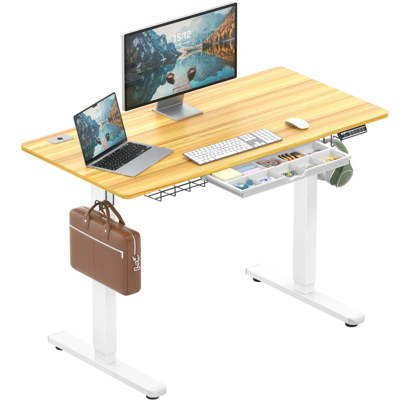 SHW 48-Inch Electric Standing Desk with Drawer